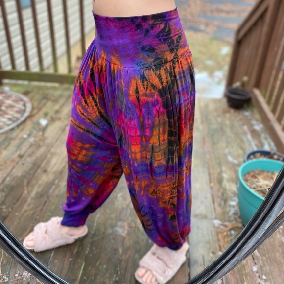 Harem tie dye jogger festival pants - Picture 4 of 5